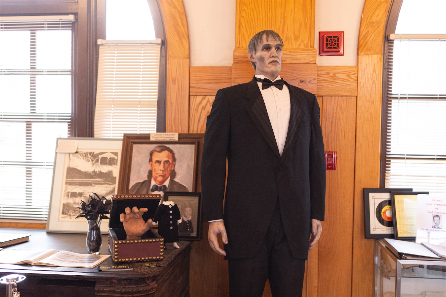 A life-sized statue of Lurch from the Addams Family
