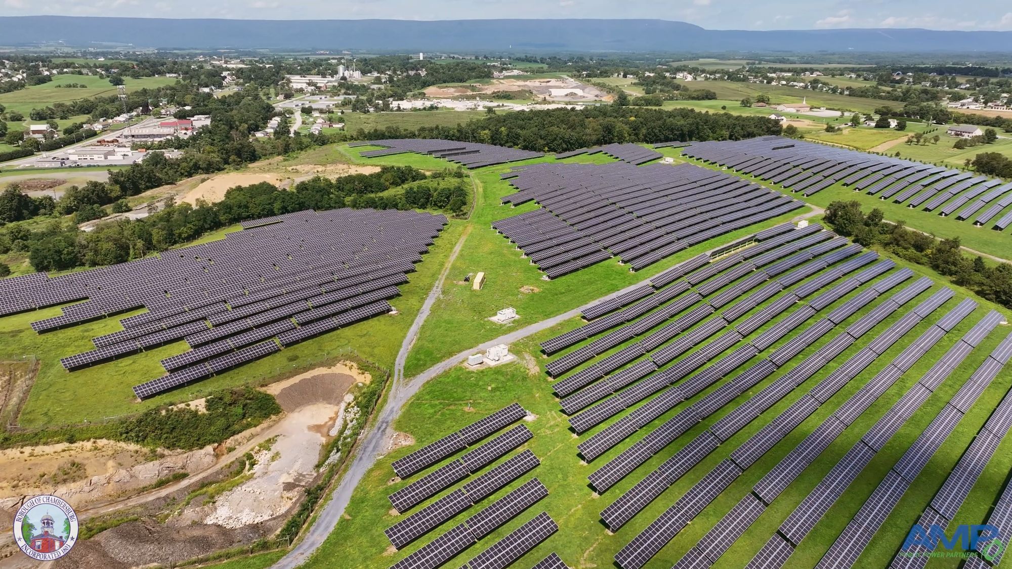 Drone shot of solar field