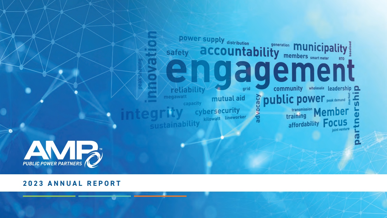 A banner for the AMP Public Power Partners 2023 Annual Report.