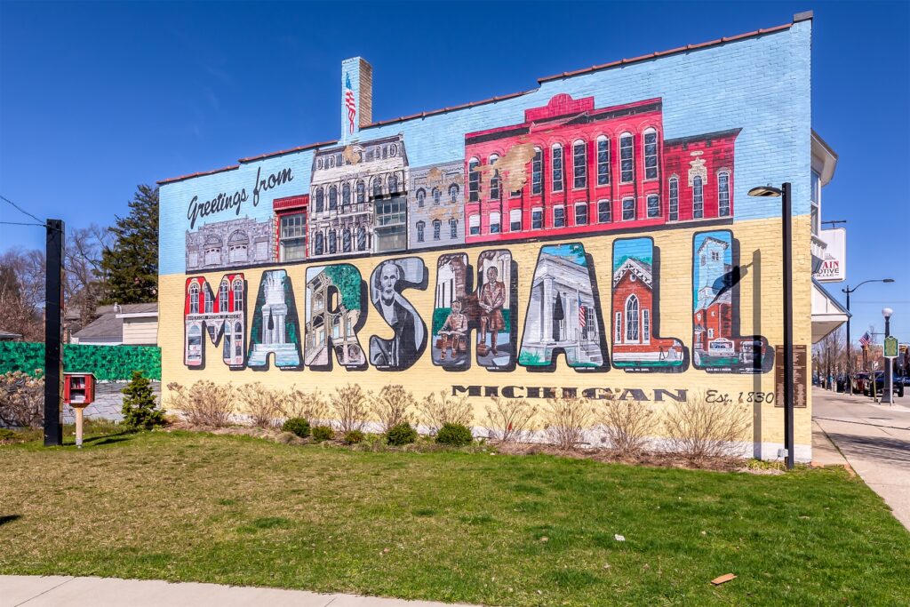 A mural of Marshall in Marshall